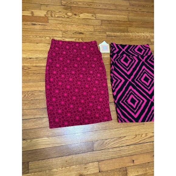 LuLaRoe Womens Cassie Skirt Size Small *Lot of 2* Pink Colorful Stretch Knit NWT - Picture 3 of 10